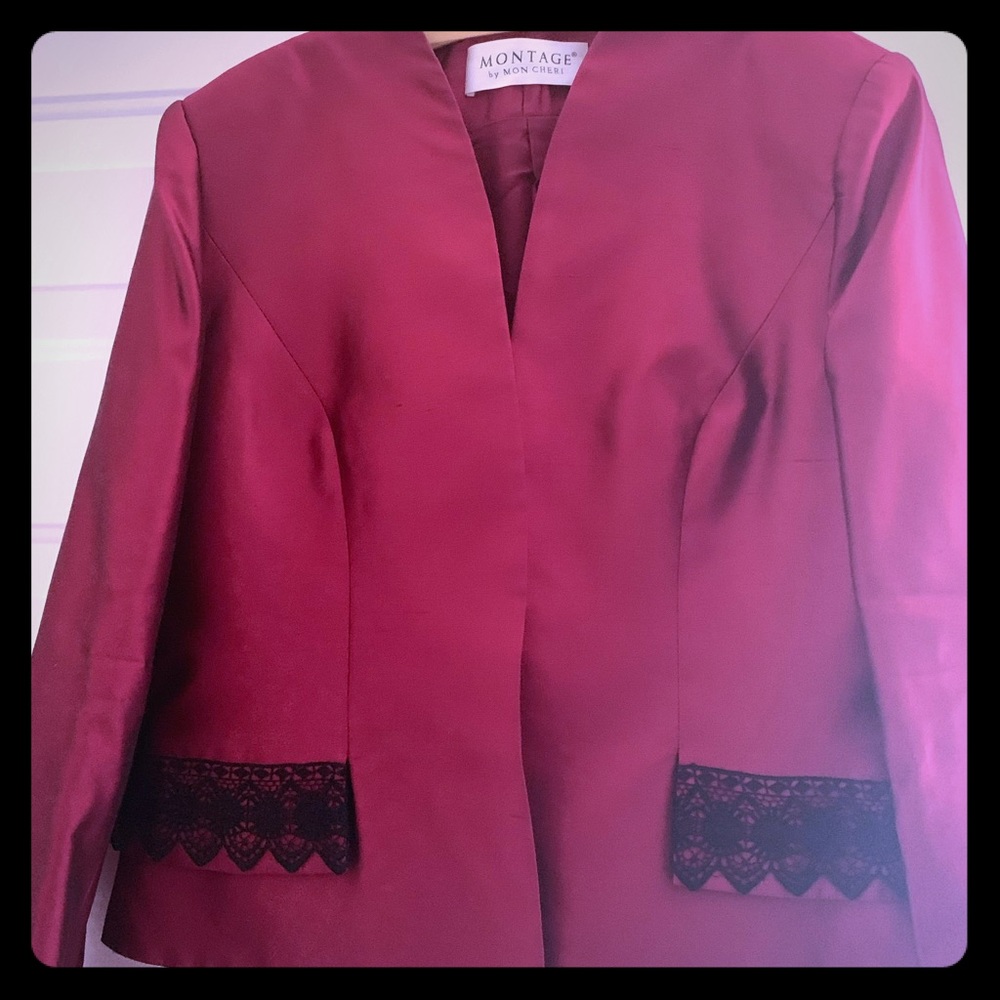 Red evening dress with jacket